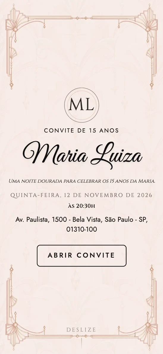 Capa do tema Art Déco Rosé Outline