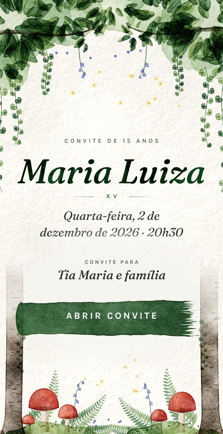 Capa do tema Floresta Encantada em Aquarela