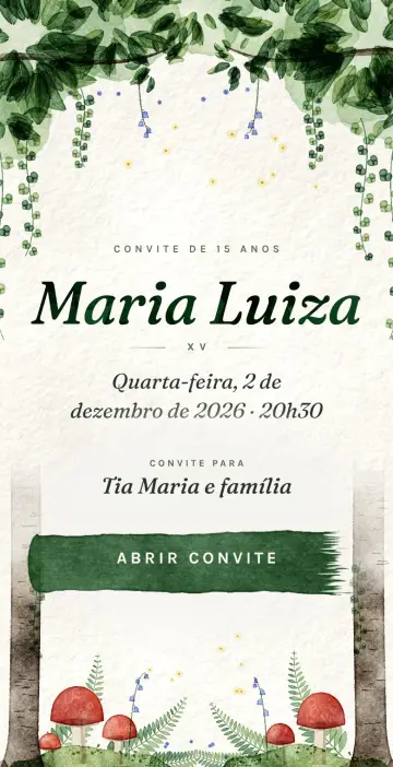 Capa do tema Floresta Encantada em Aquarela